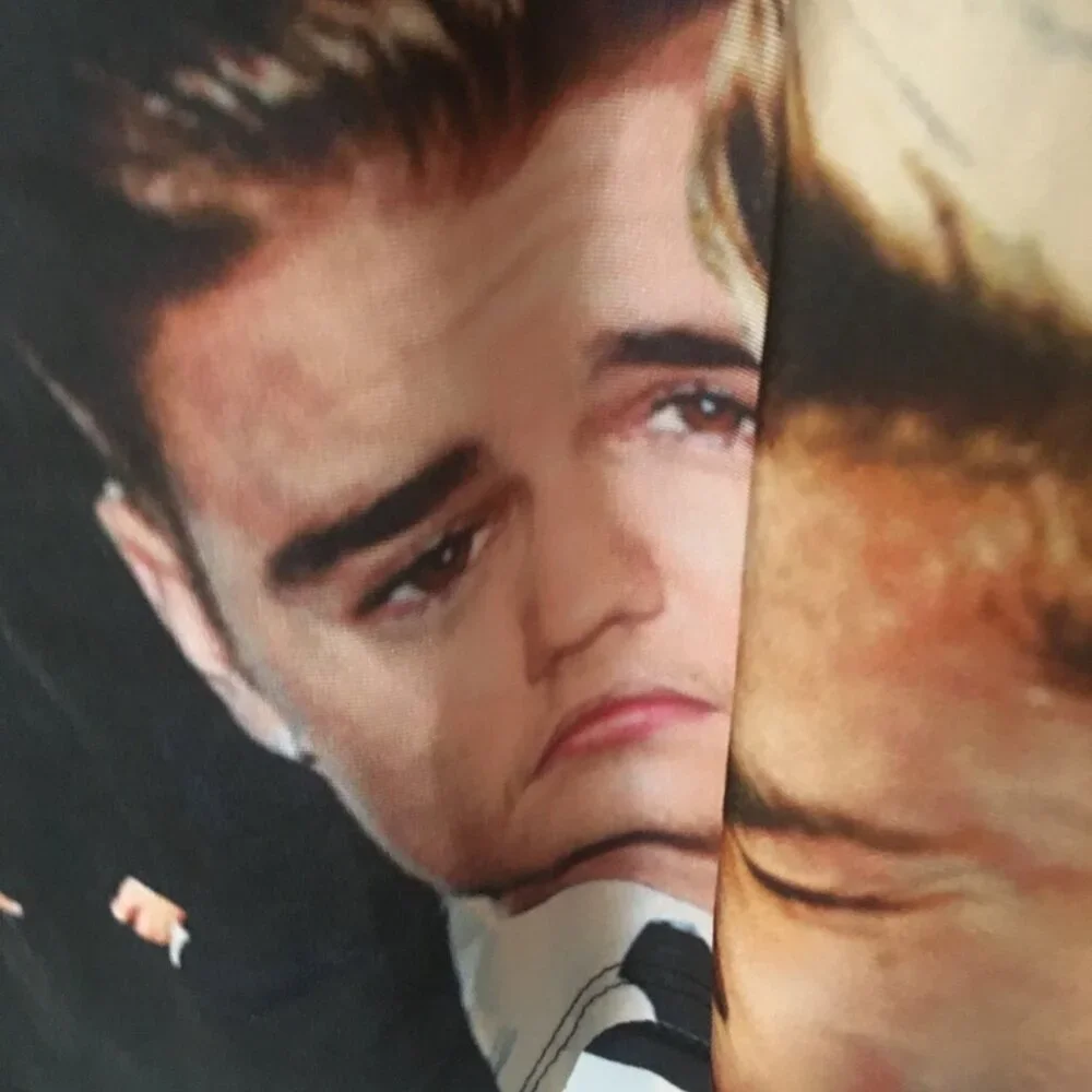 Vintage Justin Bieber Fan TShirt, Retro Poly Knit Covered in Color Photos, Sz. L - Picture 6 of 8